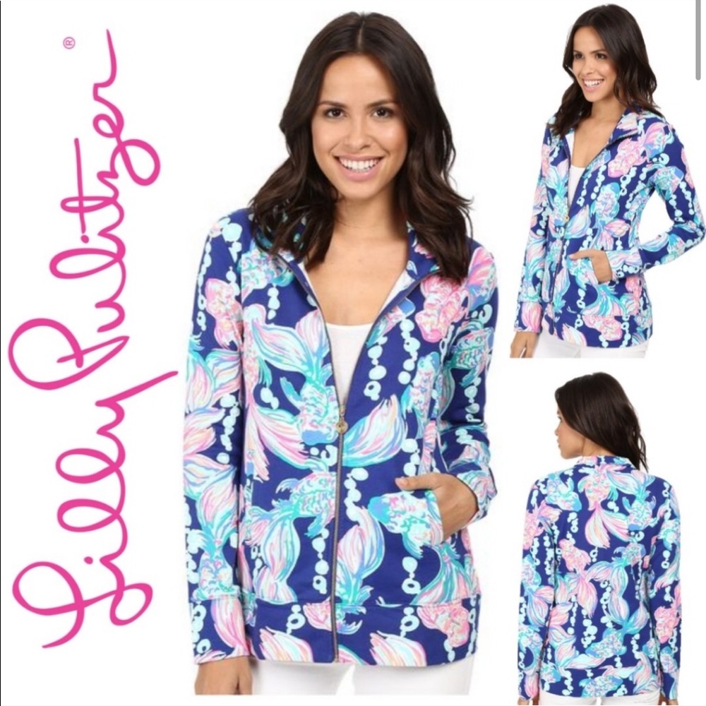 Lilly Pulitzer Reagan Zip-Up Sweater Shirt Sz XS